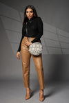 Women's Premium Cotton/Full Sling Shoulder Bag - CIRCLE-BLACK