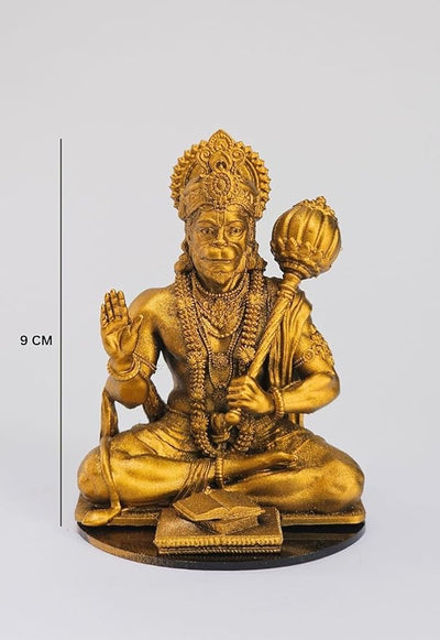 Hindu Gods : Hanuman ji Murti to Protect from All Kind of Negative Energy/for Good Luck, Success and Prosperity (Gold)