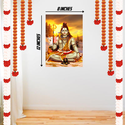 Lord shiva wall sticker - God shiva wall sticker - god mahadev wall sticker - 300GSM - Glossy - Strong adhesive