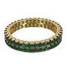 American Diamond Studded Gold Plated Traditional Green Emerald Round 6mm Bangles for Women