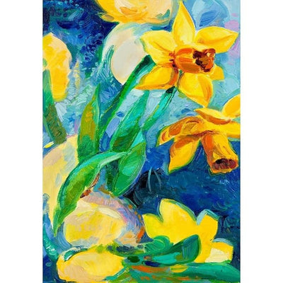 Canvas Print Beautiful Daffodil Flowers | Unframedfor Bedroom & Living Room | 16 x 22.9 inch (41 x 58 cms)