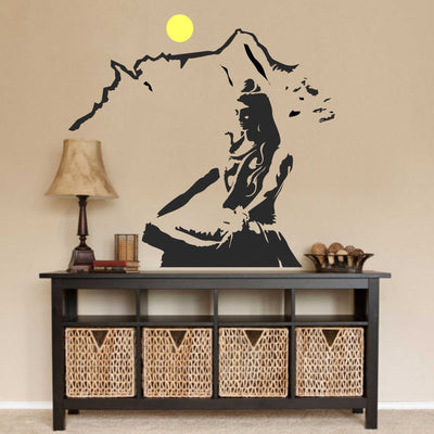PVC Wall Sticker Beautiful God Shiva on Kailash