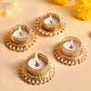 Set of 4 Peacock Designer Tealight Candle Holders for Side or Center Table Dining Room Christmas Lighting Home Decoration