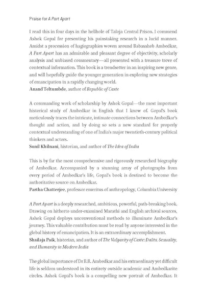 A Part Apart: The Life and Thought of B.R. Ambedkar by Ashok Gopal [Hardcover]