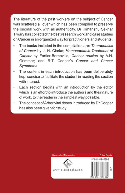 Homeopathic Therapeutics of Cancer from the Master of Homeopathy by John H. Clarke [Paperback]