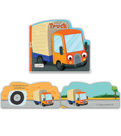 Set of 2 Private Transport Vehicles Shaped Board Books (Car & Truck) by Team Pegasus [Product Bundle]