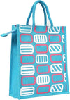 Trendy Jute Bags Eco-Friendly Jute Bags - Sky Blue Tiffin/Shopping Grocery Multipurpose Hand Bag with Zip & Handle for Men & Women