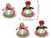 Recycled Martial Rajasthani Dolls Tealight Candle Holder, Multicolor - 2 Pair