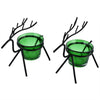 Set of 1 Decorative Handcrafted Metal Tea Light Candle Holders for Diwali Festival, Home Decor  - Deer Green