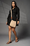Women's Premium Cotton/Full Sling Shoulder Bag - Beige