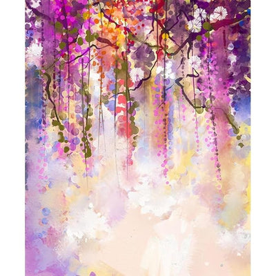 Canvas Print Spring Purple Flowers Wisteria D2 | Unframed Canvas Painting for Bedroom & Living Room | 16 x 19.5 inch (41 x 50 cms)