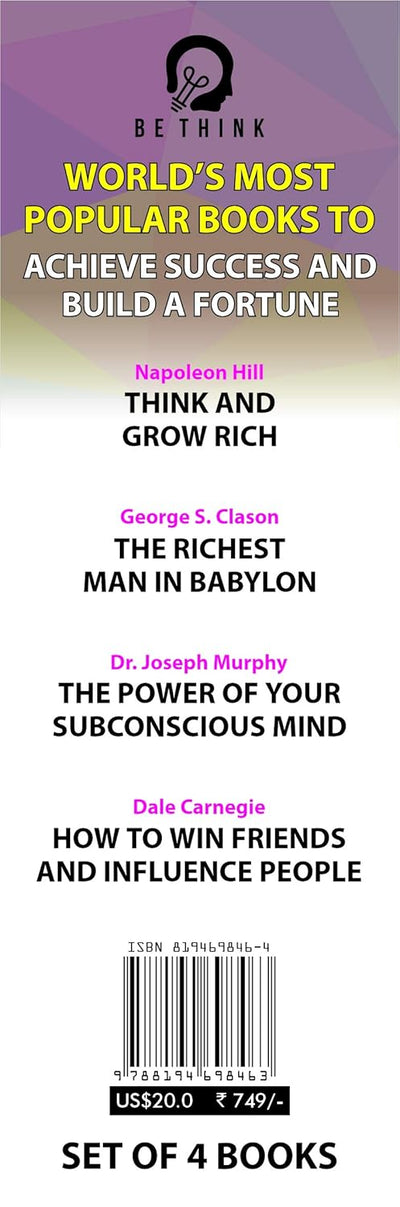World’s Most Popular Books to Achieve Success and Build a Fortune by Dale Carnegie, Napoleon Hill, George S. Clason, Joseph Murphy Set of 4 Books [Paperback]