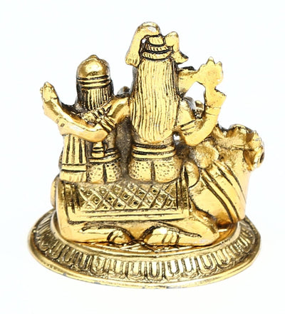 Metal Shiv Parivar/Shiva Parvati and Ganesha and Kartik Idol Lord Shiva Sitting On Nandi Decorative Showpiece