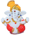A beautifully crafted Lord Ganesha idol made of polyresin, showcasing intricate details and a gold-plated finish, symbolizing prosperity and wisdom.