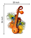 Musical Sitaar Peacock Feather Wall Sticker for Kids Room, Bedroom, Living Room, (Size -66 Cm X 50 Cm)