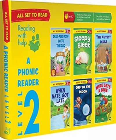 All set to Read- A Phonic Reader- Level 2 ( 6 books) by Om Books Editorial Team [Paperback]