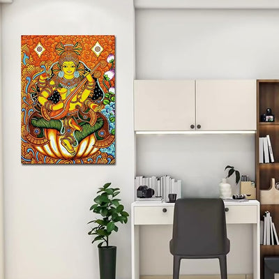 Canvas Print ArtPainting|Maa Saraswati|Art|Size-13X9 Inches.
