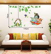 Religious God Krishna with Birds nest Combo Wall Stickers |PVC Vinyl | Multicolour