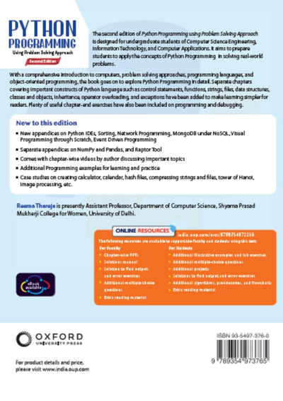 Python Programming by Reema Thareja [Paperback]