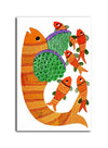 Canvas Print Gond Art , Flying Fish, Traditional, Classic Art, Indian Art,  for Living Room, Wall Decoration, Unframed Painting, Fabric |Size- 12X9 inches.