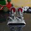 White Metal Statue of Laxmi and Ganesha