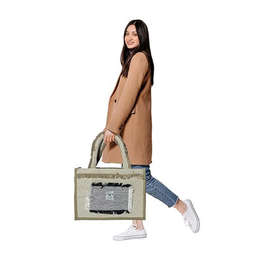 Fashmade Jute Carry Handbag For Men Women Multi-Purpose Daily Use Tote Regular Eco-Friendly Shopping