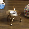 Handcrafted Golden Metal Tea Light Candle Holder Stand