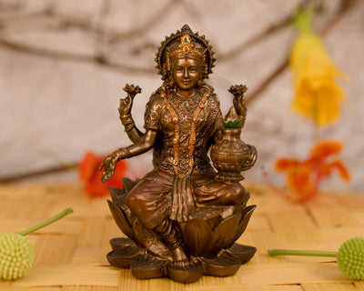Collectible India Goddess Lakshmi Idol Hindu Laxmi Goddess Statue Home Office Decor