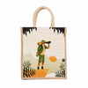 Multicolor Jute bag for Women and Men Lunch Bag with Zip and Handle