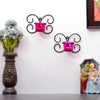 Set of 1 Wall Hanging Tealight Candle Holder Metal Wall Sconce with Glass Cups - Decorations Items for Home Wall Decor - Butterfly Pink