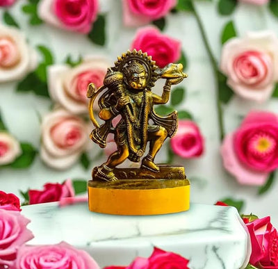 Hindu Gods : Hanuman Ji Idol for Temple Puja, Home Decor & Office Showpiece (Copper Finish)