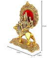 Goddess Durga Mata Idol Sitting on Lion Idol Statue for Pooja Ghar, Home Decor, Office & Car Dashboard
