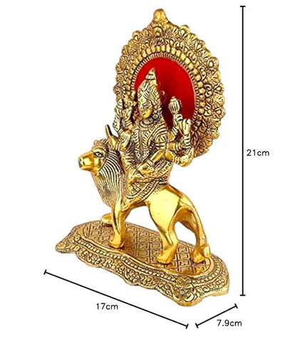 Goddess Durga Mata Idol Sitting on Lion Idol Statue for Pooja Ghar, Home Decor, Office & Car Dashboard