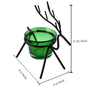 Set of 1 Decorative Handcrafted Metal Tea Light Candle Holders for Diwali Festival, Home Decor  - Deer Green