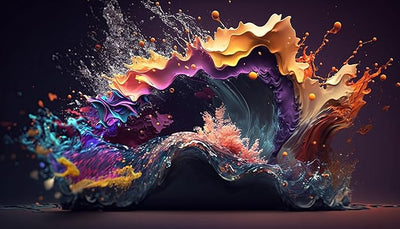 Canvas Print Abstract Artwork of Colours UnframedPainting for Wall Decoration(8" x12inch)