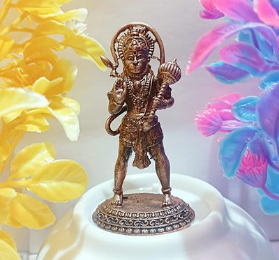 Hindu Gods : Hanuman Ji Copper Idol Pantina Antique Finish - Pack of 1 Piece
