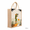 Multicolor Jute bag for Women and Men Lunch Bag with Zip and Handle