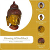 Brass Statue Lord Buddha Face Wall Hanging for Blessing, Happiness, Health, Home & Office with Antique Look