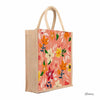 Multicolor Jute bag for Women and Men Lunch Bag with Zip and Handle