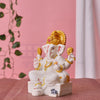 Marble Dust Ganesh Idol for Home Decor White 7 inch