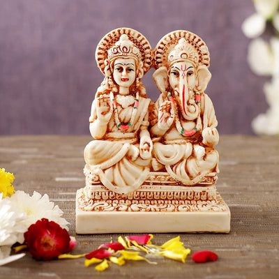 Laxmi Ganesh Idol Statue Showpiece for Home Decor Mandir Temple Pooja Room Living Room