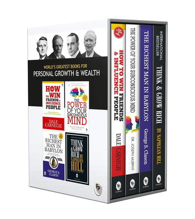 World's Greatest Books For Personal Growth & Wealth by Dale Carnegie,Napoleon Hill,Dr.Joseph Murphy,George S. Clason [Paperback] Set of 4 Books