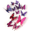 Plastic 3D Butterfly Sticker with Sticking Pad (Shimmer Purple) -Set of 12 Pieces
