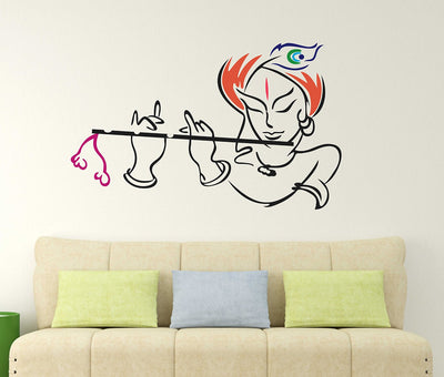 lord krishna " wallstickers (vinyl 80 cm x 50 cm)