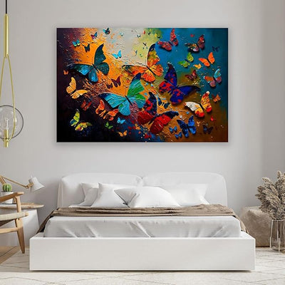 Canvas Print Colourful Butterfly Unframed Canvas Painting for Wall Decoration(8" x12inch)