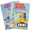 Movers and Diggers Reusable Sticker Book For Children [Paperback]
