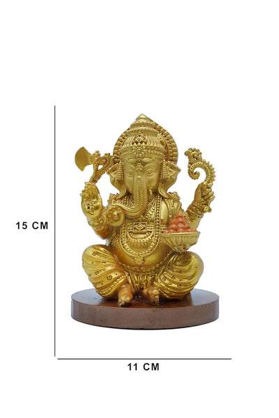 Decor Destination Ganesh Idol, Ganpati Murti, Highly Detailed Statue for Puja, Home and Office Decor