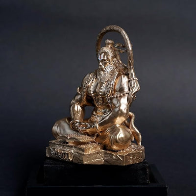 Hindu Gods : Hanuman Ji Idol for Pooja Temple Showpiece Vastu Gift Decoration (Pack of 1) (Golden)