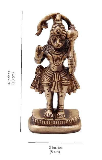 Hindu Gods : Hanuman Ji Brass Idol Standing Statue Antique Brown - Pack of 1