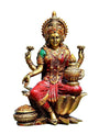 Hindu Goddess : Maa Laxmi Sitting On Lotus Idol for Home Office Diwali Pooja Temple Mandir